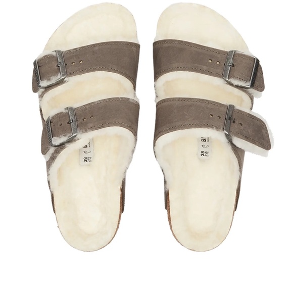 Birkenstock Arizona Shearling “Iron Oiled Leather” 1021067 NEW main image 9